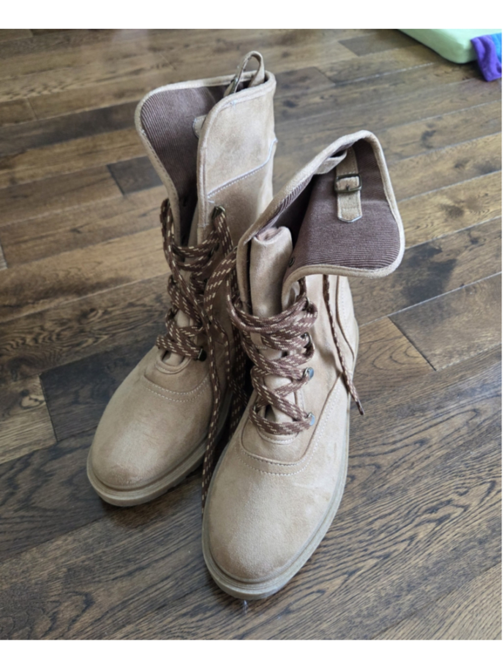 Jellypop Women's Norri Lace Up Boots in Beige Brown size 9 - Picture 2 of 6